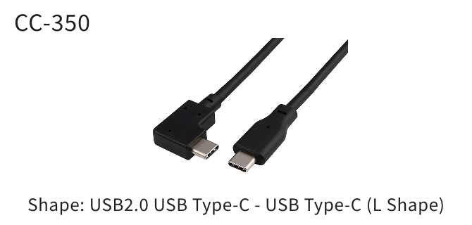 CC-350 Shape: USB2.0 USB Type-C - USB Type-C (L Shape)